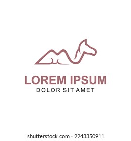 animal camel design logo vector
