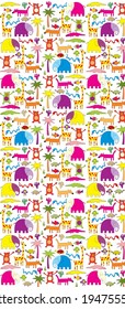 Animal Candy Kingdom Pattern For Textile Printing.