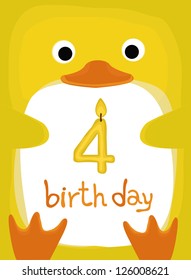 animal card collection , happy little animal duck four year old
