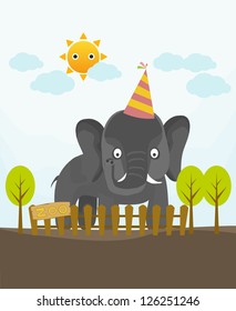 animal card collection, little elephant