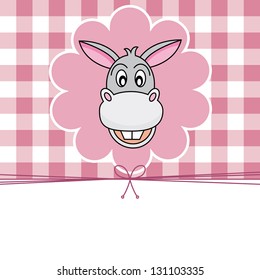 Animal card. donkey