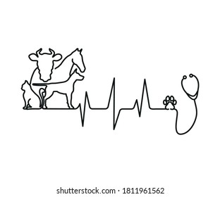 Animal cardio illustration in black