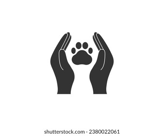 Animal care, charity icon. Vector illustration.