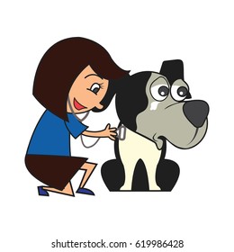 animal care concept, love, caring and affection to the animal. cartoon. vector illustration