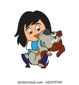 animal care concept, love, caring and affection to the animal. cartoon. vector illustration