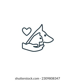 Animal care icon. Monochrome simple sign from donation collection. Animal care icon for logo, templates, web design and infographics.