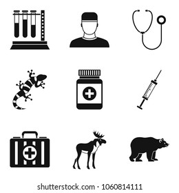 Animal care icons set. Simple set of 9 animal care vector icons for web isolated on white background