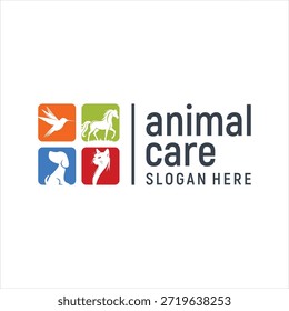 animal care logo design element vector template