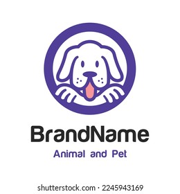 Animal Care Logo with Dog, Cat and love Symbol