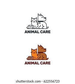 Animal care. Logo template.