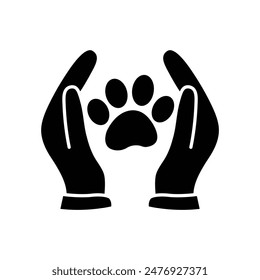 animal care and protection icon dog cat paw icon 