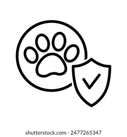 animal care and protection icon dog cat paw icon 