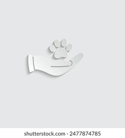 animal care and protection icon dog cat paw icon 