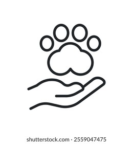 Animal care thin line icons. Perfect pixel on transparent background