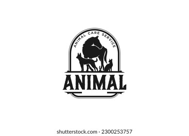 Tierpflegetier Logo Design Hunde Katze Illustration