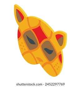 Animal carnival mask icon isometric vector. Golden design. Fashion style