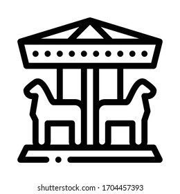 animal carousel icon vector. animal carousel sign. isolated contour symbol illustration