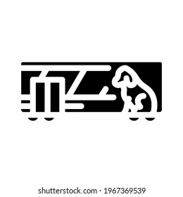 animal carriage railway service glyph icon vector. animal carriage railway service sign. isolated contour symbol black illustration