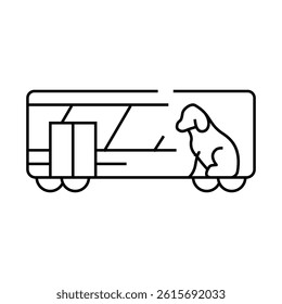 animal carriage railway service line icon vector. animal carriage railway service sign. isolated contour symbol black illustration