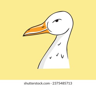 animal carton duck cute isolated on background