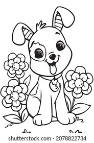 animal cartoon character coloring book for children. Hand drawn vector illustration isolated on white.