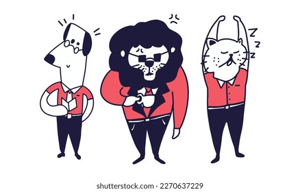 Animal cartoon character flat design ilustration