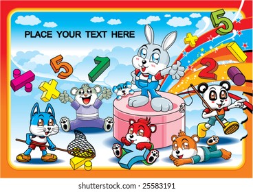 Animal cartoon character set