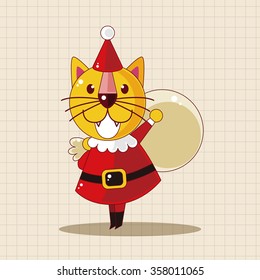 animal cartoon christmas style theme elements