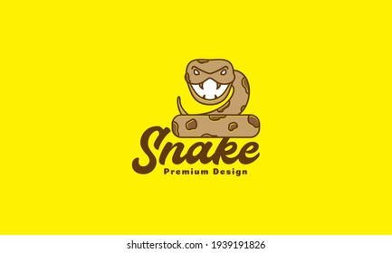 animal cartoon cute snake Python logo vector symbol icon design illustration