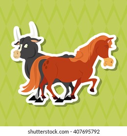 Animal cartoon design , editable vector