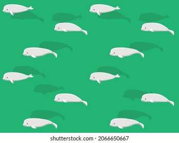 Animal Cartoon Dolphin Beluga Seamless Wallpaper Background