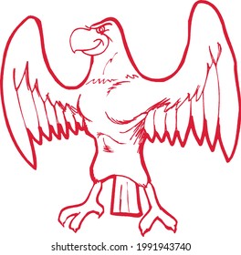 Animal Cartoon Eagle White Red