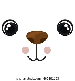 Animal cartoon face icon. Expression and character theme. Isolated design. Vector illustration