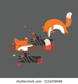 animal cartoon graphic style. Modern design for advertising, branding, greeting cards, covers, posters, banners. Vector 