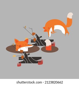 animal cartoon graphic style modern design vector