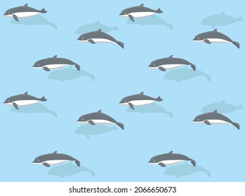 Animal Cartoon Harbor Porpoise Seamless Wallpaper Background