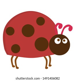 Animal Cartoon Illustration Ladybug Flat Design Stock Vector (Royalty ...