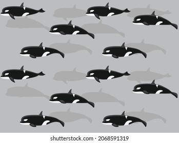 Animal Cartoon Orca Killer Whale Seamless Wallpaper Background