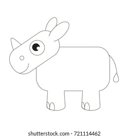 Animal cartoon. Outlined illustration with thin line black stroke