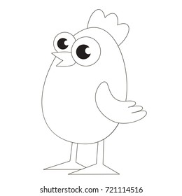 Animal cartoon. Outlined illustration with thin line black stroke