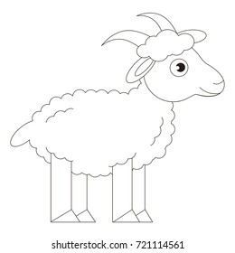 Animal cartoon. Outlined illustration with thin line black stroke