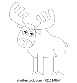 Animal cartoon. Outlined illustration with thin line black stroke
