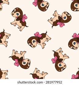 animal cartoon , cartoon seamless pattern background