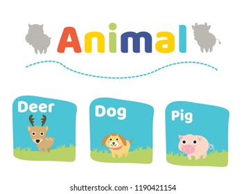 Animal Cartoons Collection
Vector illustrations
Teach vocabulary about animals