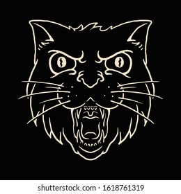 Animal Cat Angry Graphic Illustration Vector Art T-shirt Design