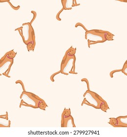 animal cat cartoon , cartoon seamless pattern background