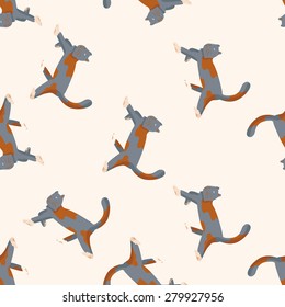 animal cat cartoon , cartoon seamless pattern background