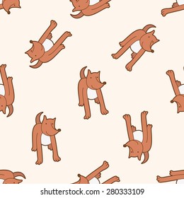 animal cat cartoon , cartoon seamless pattern background