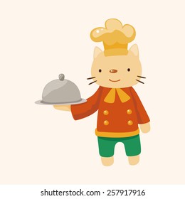 animal cat chef cartoon theme elements