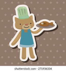 animal cat chef cartoon theme elements